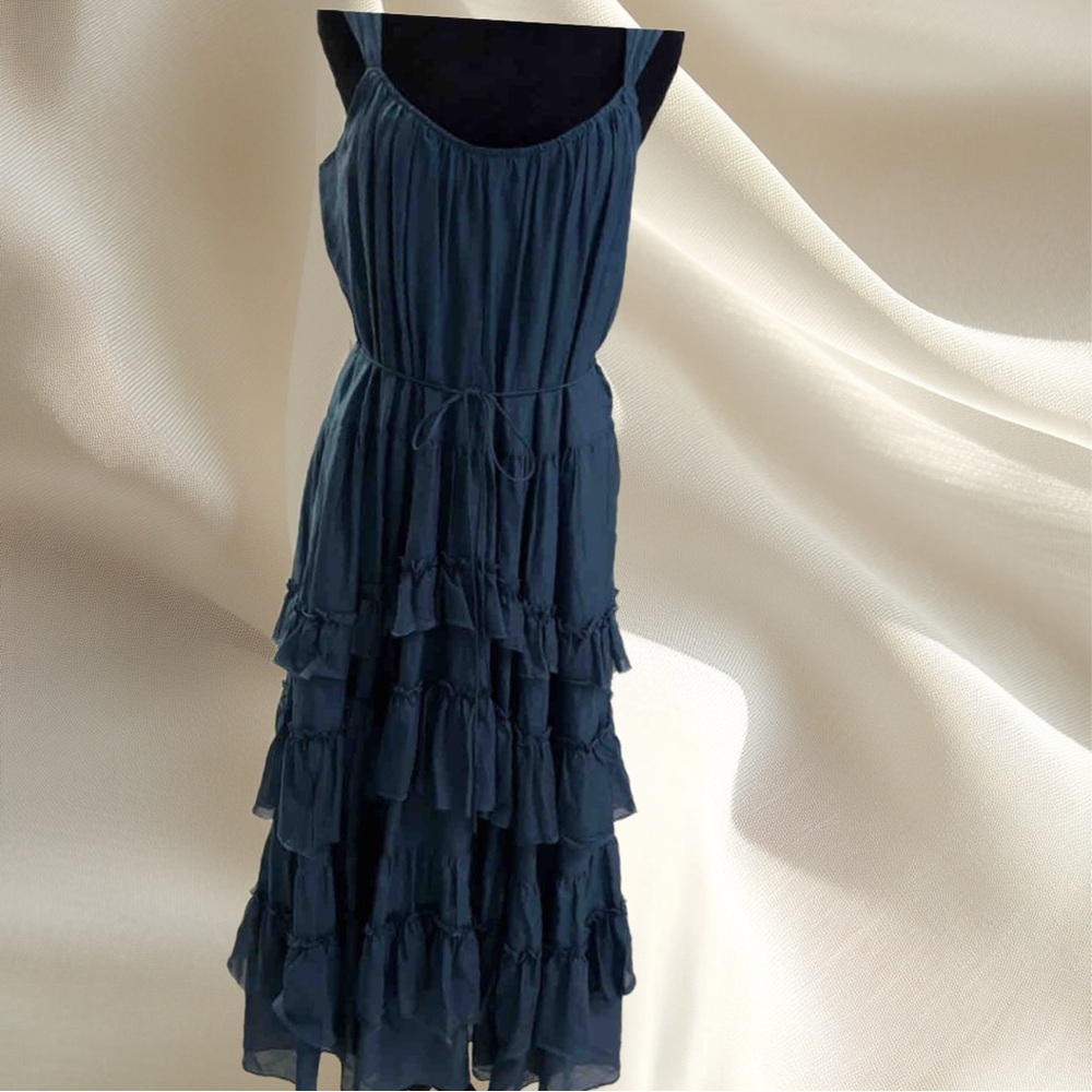 CINQ À SEPT..Kandra Tiered Skirt Maxi Dress In Midnight Rain#917